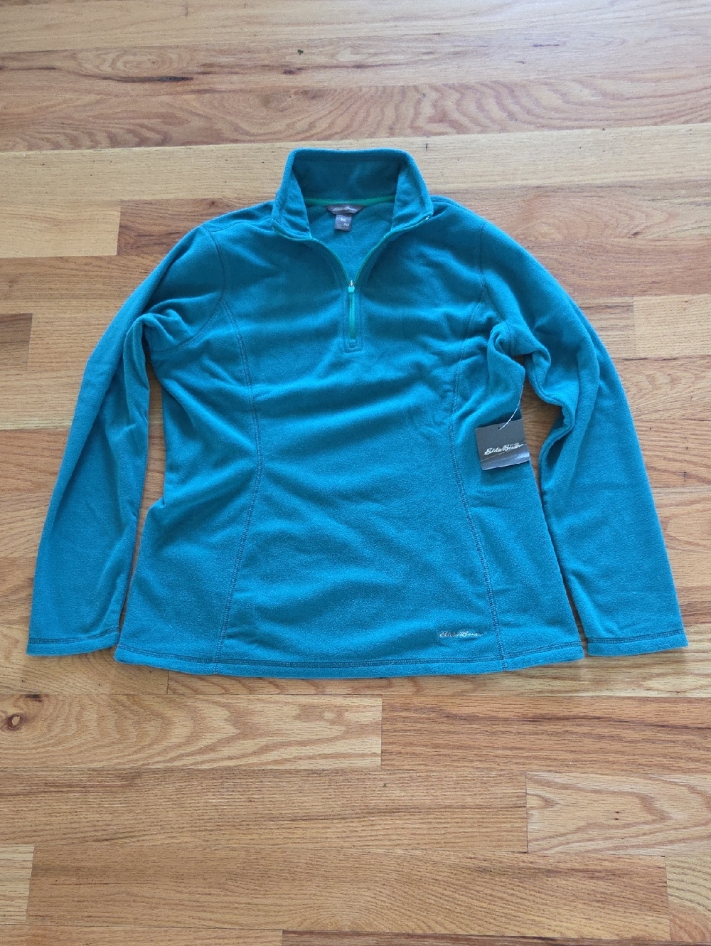 Brand New Eddie Bauer Half-zip Teal Green Blue Fleece Jacket Size PM